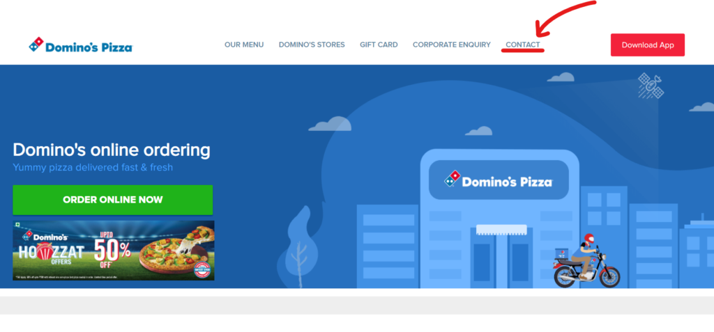 dominos-india-website